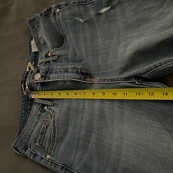 Seven Cropped Distressed Wide Fray Hem Jeans - Picture 3 of 9